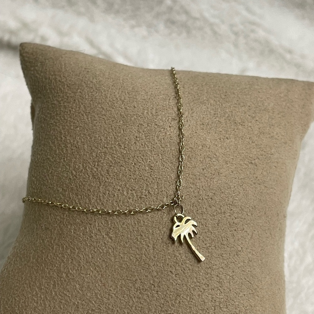 Sterling Silver gold tone palm tree anklet